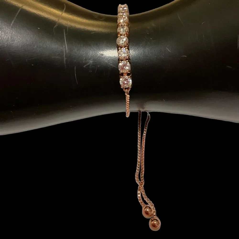 Rose Gold CZ Slide Bracelet